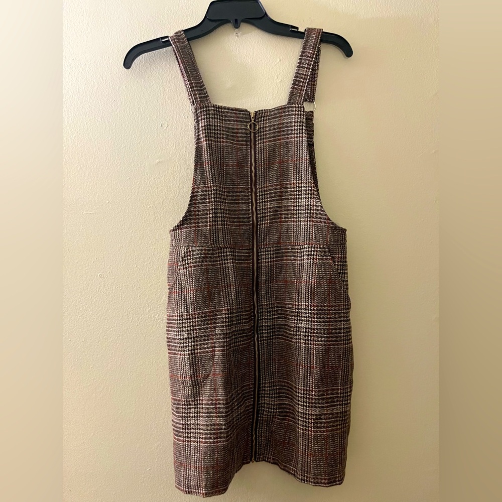Bundle of Brown Plaid Jumper Dress and Mustard Tee - Picture 7 of 11